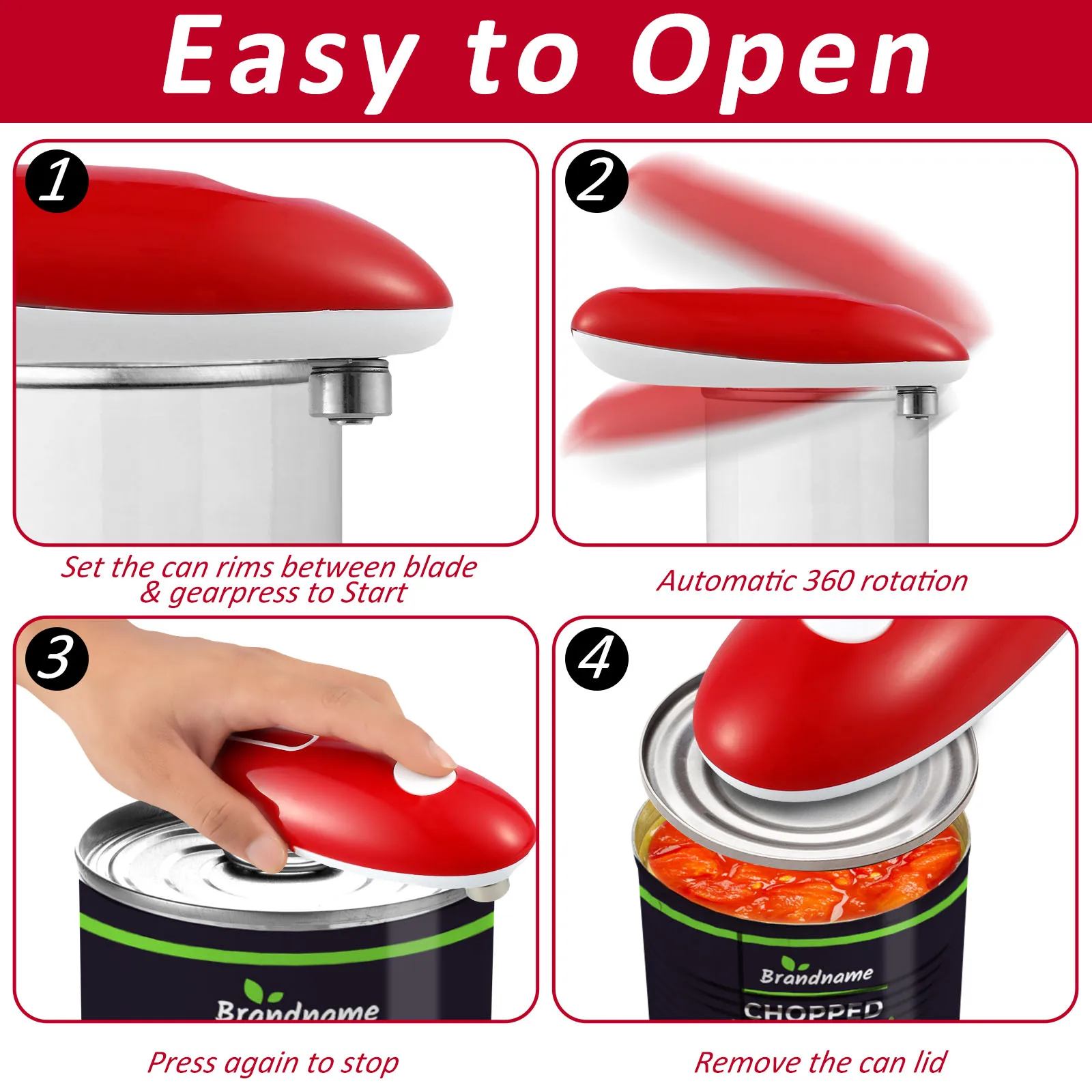 Smooth Edge Electric Can Opener For Easy Opening And Arthritis