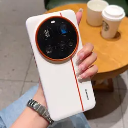 Luxury Shock - Resistant Genuine Leather Case with Metal Lens & Simple Texture Design - Xiaomi 17 Ultra (White)