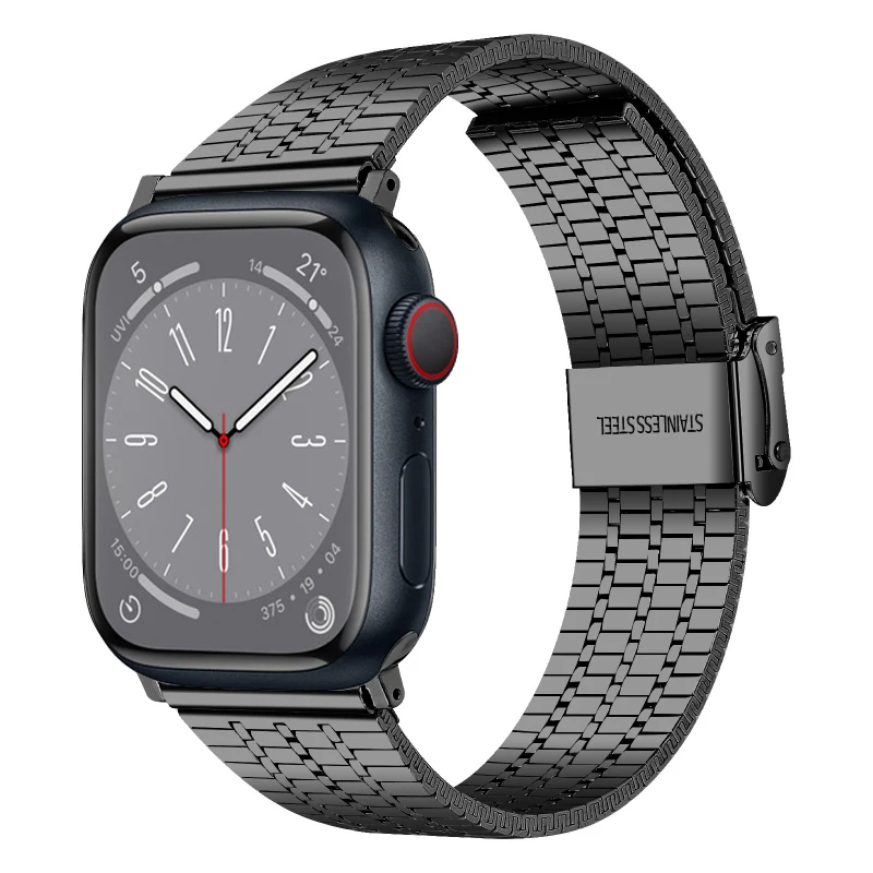 

Stainless Steel Strap for Apple Watch band 44mm 45mm 41mm 49mm 44mm 40mm 38mm Correa Bracelet iWatch Series 8 3 4 5 6 7 SE ultra