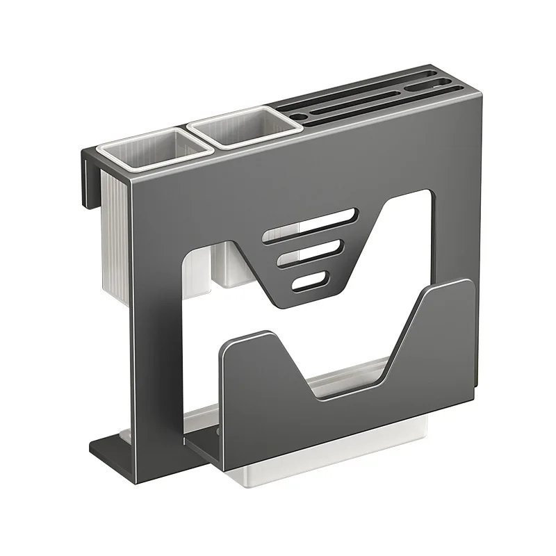 Stainless steel kitchen knife holder, wall mounted pot cover holder, multifunctional storage rack, chopstick holder