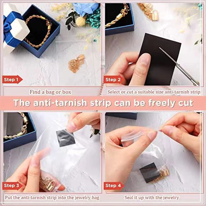 R3MC Jewelry Anti Tarnish Tabs Strips Anti-Tarnish Strips for Jewelry Silver  Storage