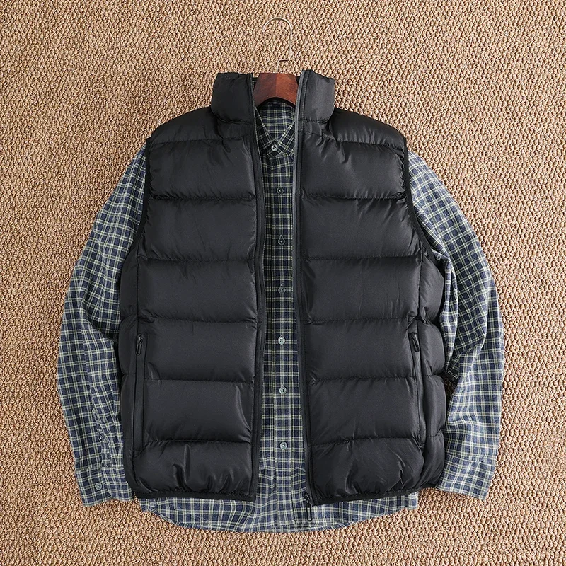 Down Padded Vest for Men Slim Fit Stand Collar Sleeveless Puffer Jackets Autumn Winter Casual Waistcoat Outwear Men's Warm Coat