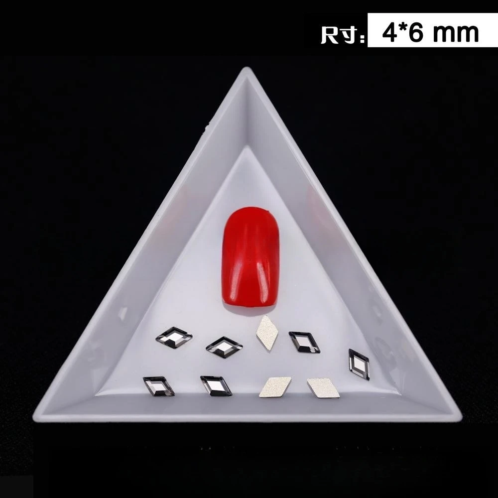 500 stücke 4*6mm 18 Farben Raute Form Boutique flachen Boden Nail Art Strass Glas Kristall 3D Nagel dekoration Großhandel – Detail 16