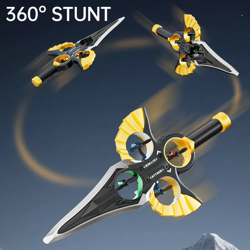 2.4G Four Axle Remote Control Crash Resistant Aerial Stunt Foam Plane RC Flying Sword Fighter Children Model_voghion.com