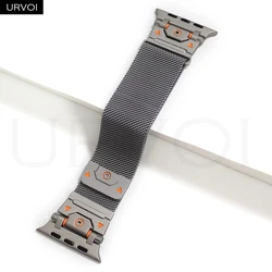 Elegant Mesh Band for Apple Watch - Milanese Loop Strap, 49mm (Titanium color)