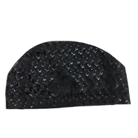 Adults Men Women Swimming Cap Waterproof PU Fabric Shark Skin Print Swim Pool Protect Ears Long Hair Bath Diving Hat Accessories 2