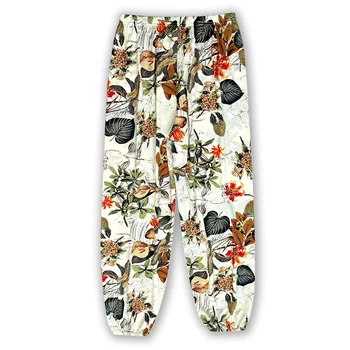 سراويل كاحل فضفاضة غير رسمية متوسطة الخصر للسيدات ، ورقة صفراء ، عشوائية ، رياضات خارجية ، حماية من أشعة الشمس 2