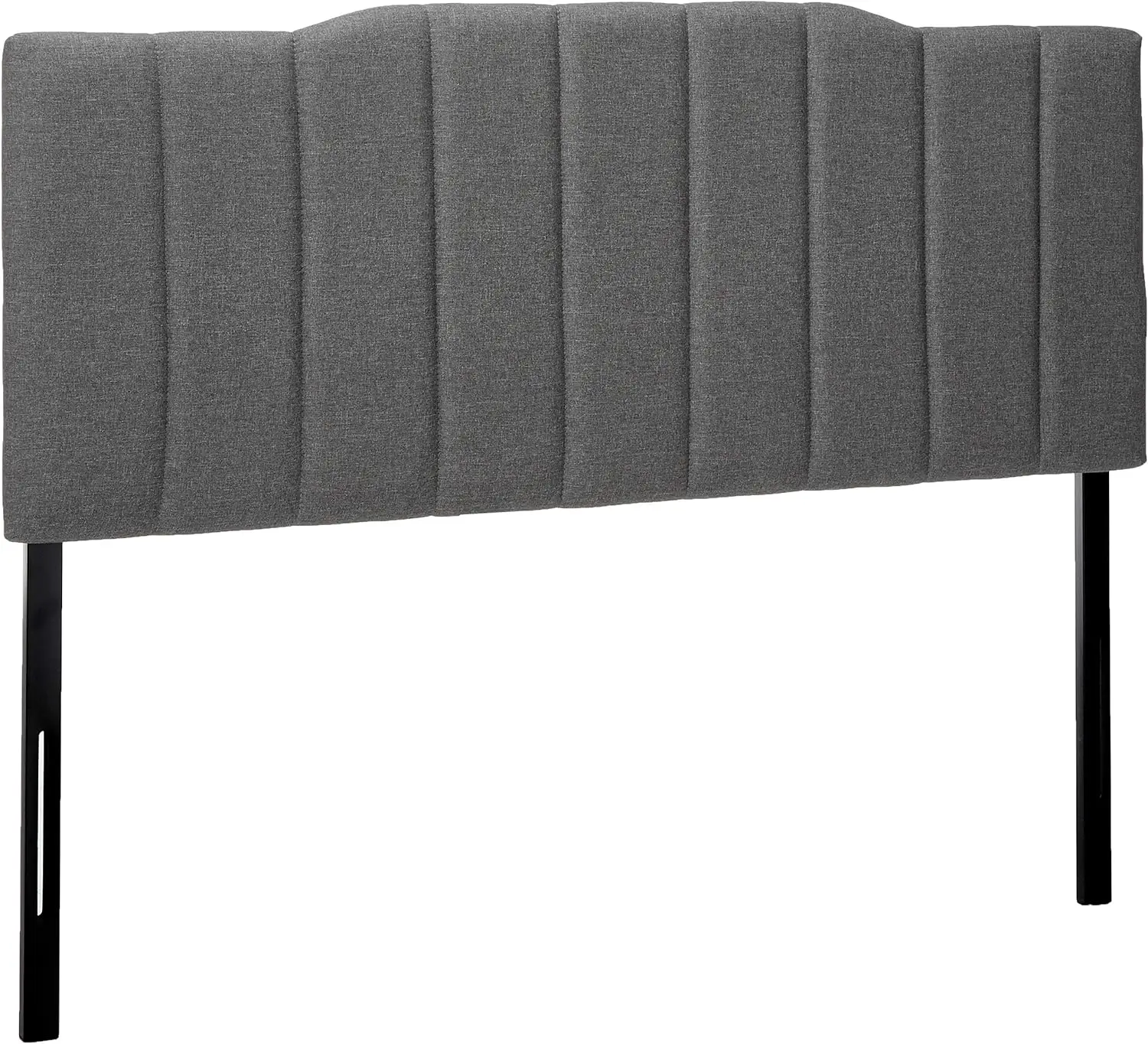 Zinus Satish Upholstered Channel Stitched Headboard in Grey, Full