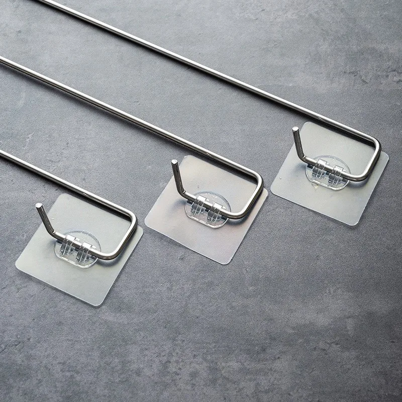 Wall Mounted Stainless Steel Pipe Towel Pole Towel Holder Hook Bathroom towel rack Multifunctional storage hanging rod
