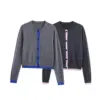 DiYiG WOMAN 2025 Autumn New Fashion Stitching Knitted Cardigan Chic Crewneck Joker Button Long Sleeve Sweater Mujer