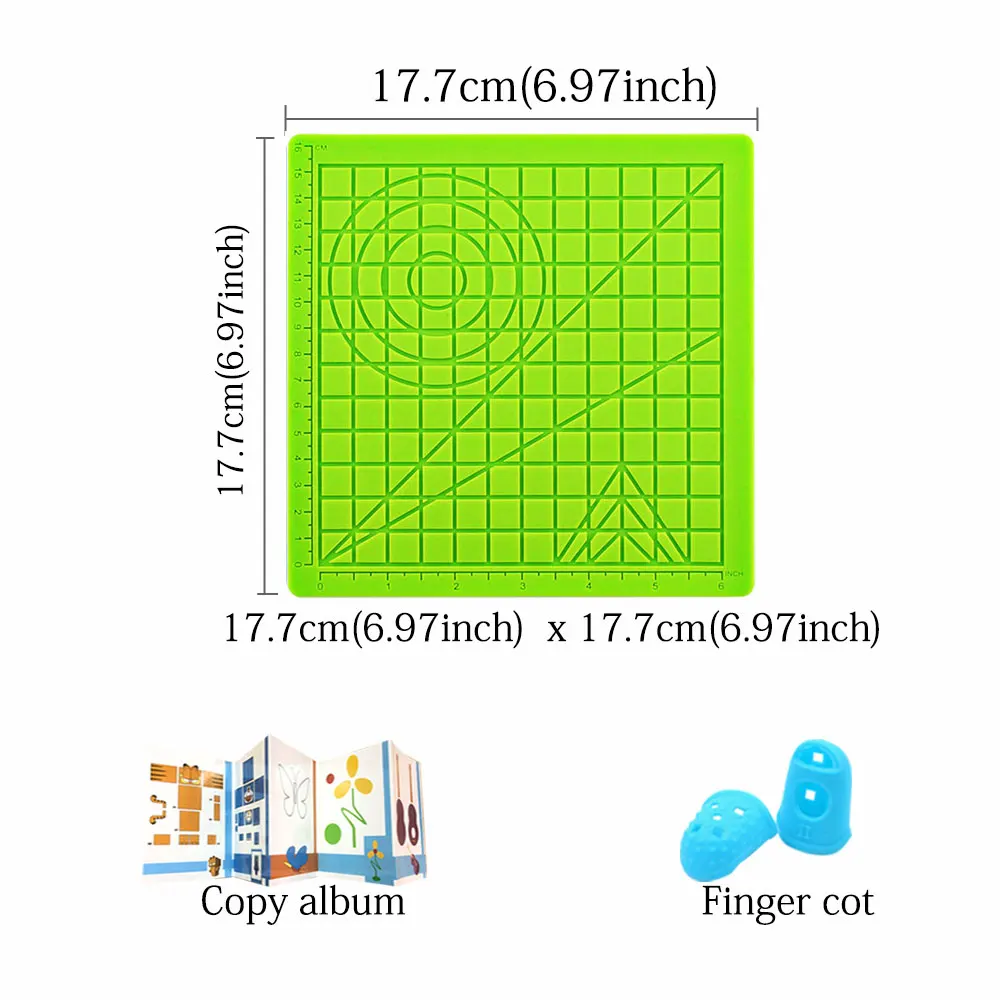 Enhanced 3D Printing Pen Silicone Design Mat with Finger Protectors - Creative Drawing Pad