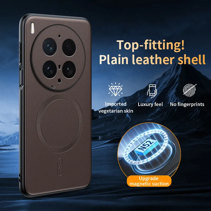 Luxury Leather Full Protective Business Case with Magnetic Lens Shield