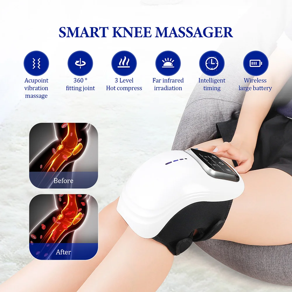 Smart Knee Massager Air Pressure Vibration Heating Infrared Knee Pain Relief Massager Elbow Shoulder Massage