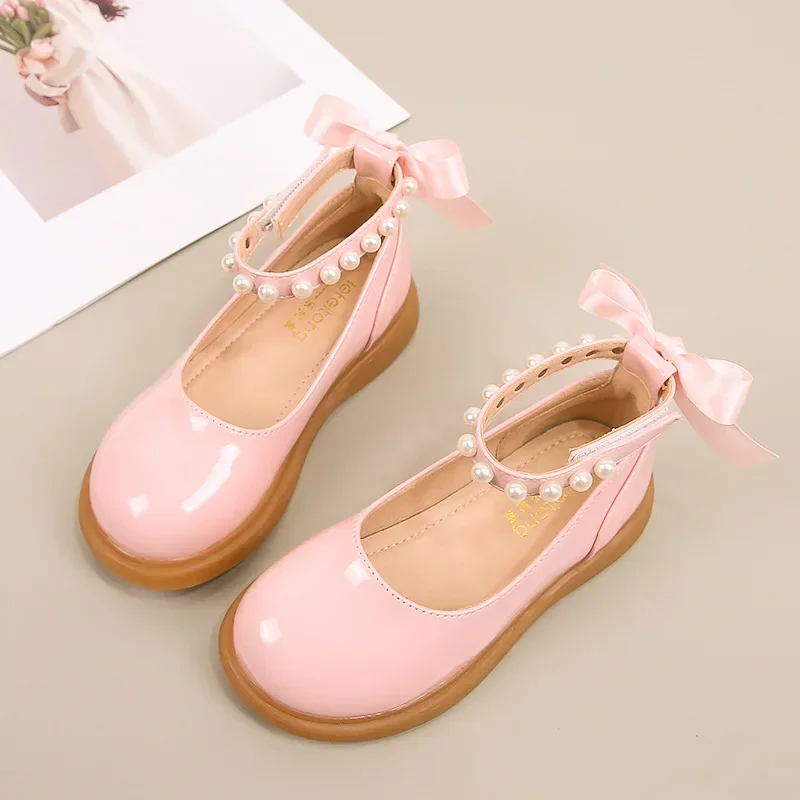Girls Princess Leather Shoes Lolita Style Black White Versatile Children Performance Mary Jane Shoes Fashion Kids Causal Shoes 3