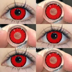 Vibrant Red Cosplay Contact Lenses - Colored Anime Eye Makeup (RED - FLAME)