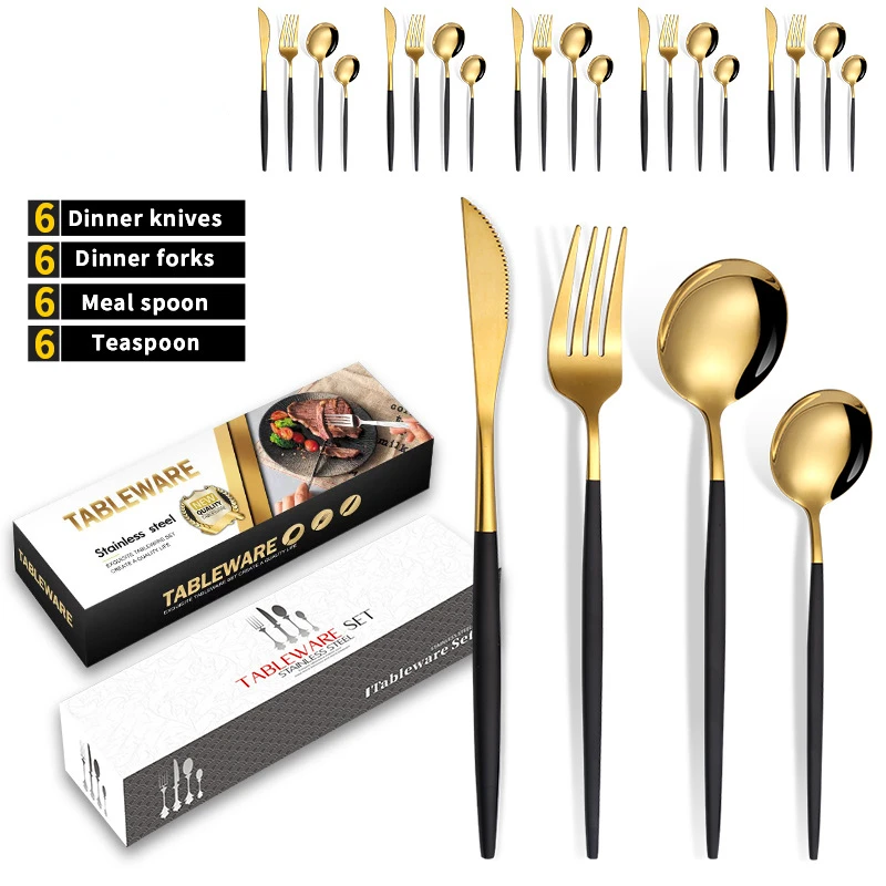 StainlessSteelPortugueseTableware24PieceSetWesternSteakKnife