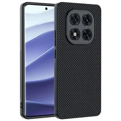 Carbon Fiber Texture PU Leather Fashion Phone Case Cover for RM Note 14 Pro Plus (Fiber Black)