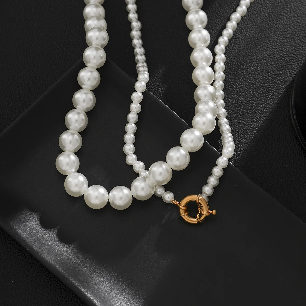Sindlan Double Layer Punk Pearl Pendant 