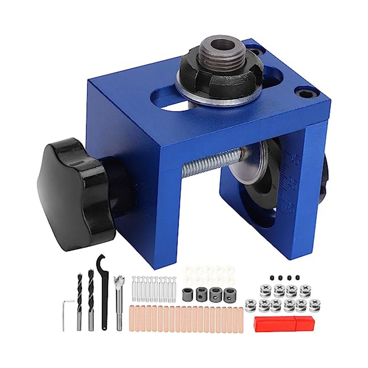 

3-In-1 Punching Locator Hole Opener Round Wood Tenon Woodworking Punching Locator Kit for Woodworking Drilling