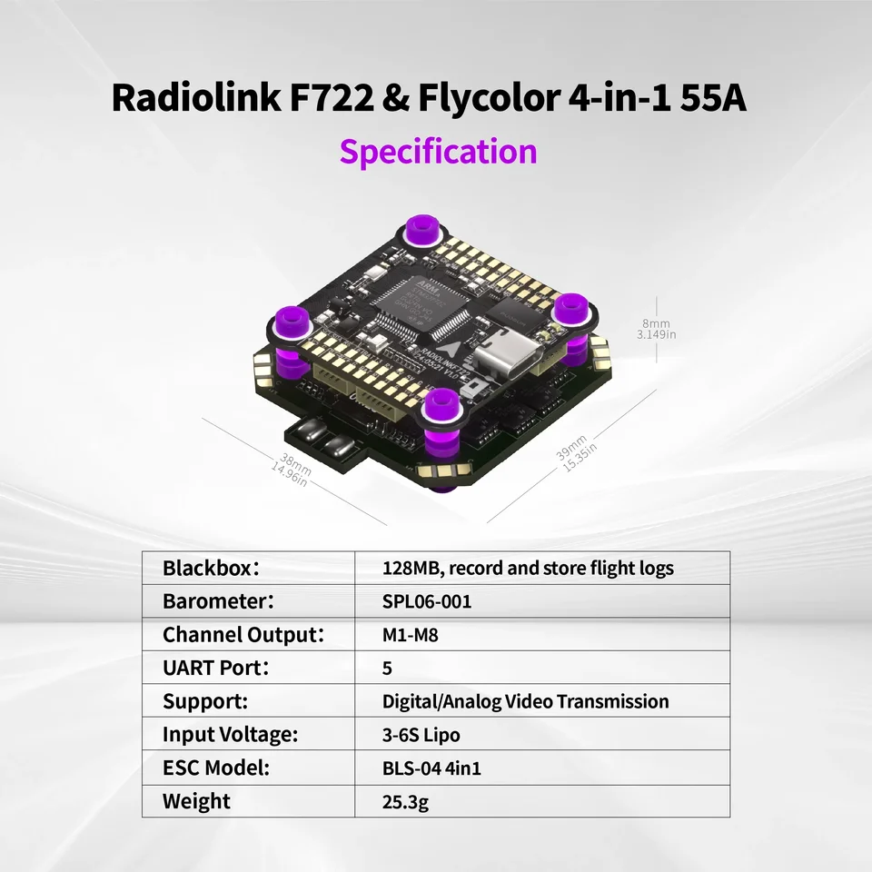 thumbnail image 2 of GPS Multirotor Speed Controller FLYCOLOR 55A 4-in-1 ESC For FPV Racing Drones - 3-6S Brushless Speed Controller Multirotor ESC 2 of 10