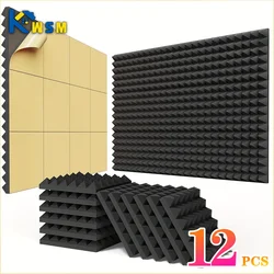 12PCS Self - Adhesive Soundproof Foam Panels for Enhanced Noise Reduction