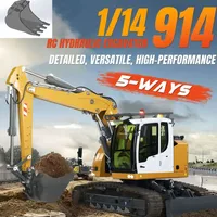 CUT 914 RC Excavator RTR 1/14 Scale Hydraulic Digger Radio Control Model Light Sound Set Construction Trucks Attachments RC Toys 2