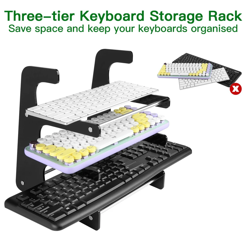 

3-Tier Keyboard Holder Stand Keyboard Shelf Acrylic Stand for Storage Three Mechanical Keyboard