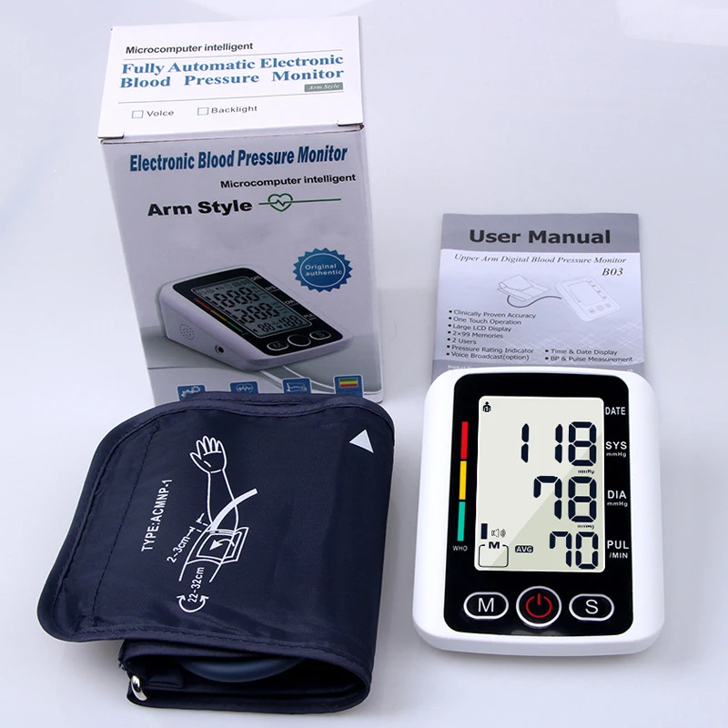 Digital LED Arm Tensiometers Blood Pressure Monitor Heart Rate Meter Large Cuff Sphygmomanometer Portable Tonometer blood pressure monitor blood pressure meter