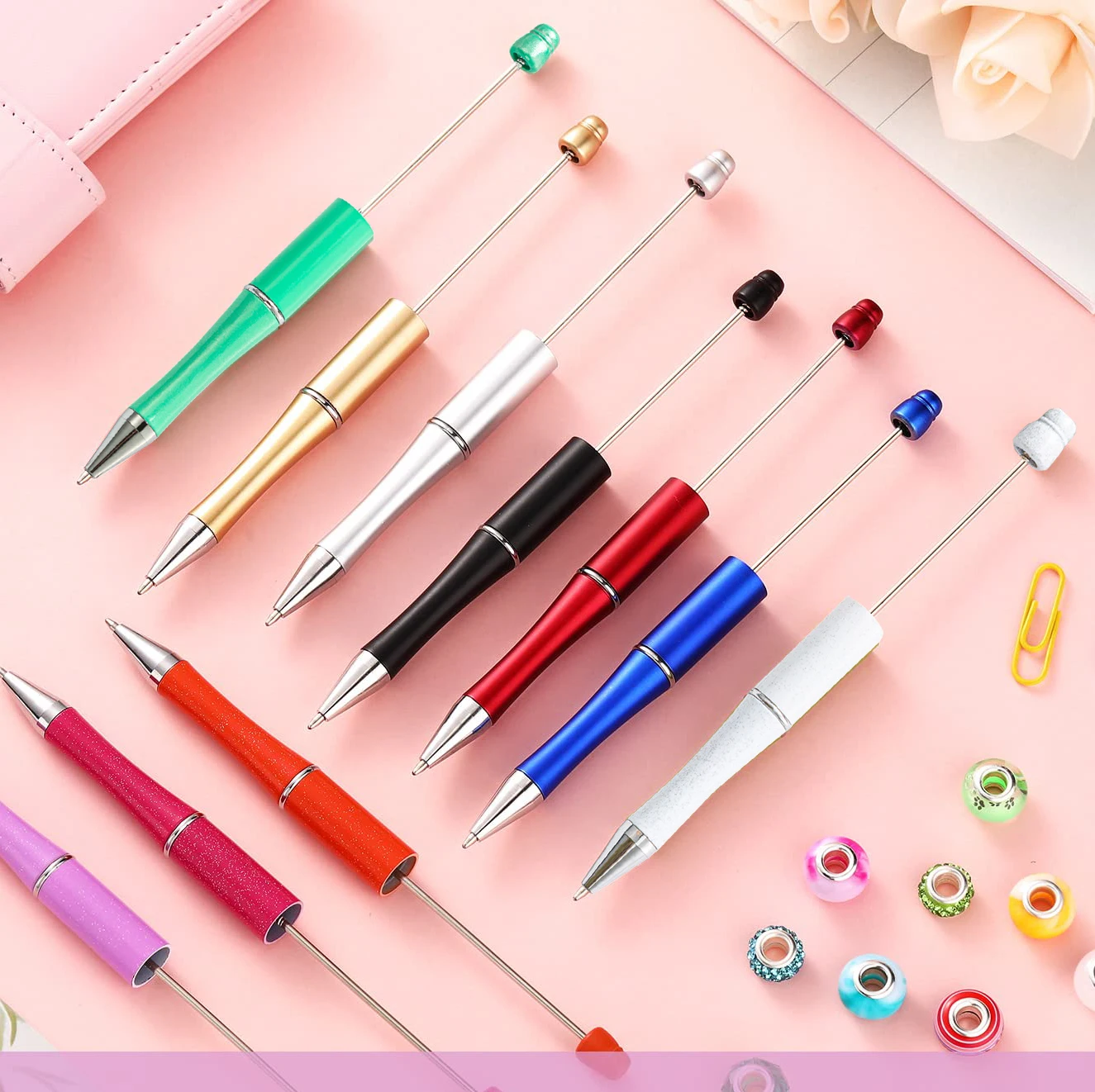 10 Stück Perlen Kugelschreiber Kunststoff Perlens tifte Hochzeit begünstigt Geburtstags feier Geschenke Student Briefpapier Stifte zum Schreiben – Detail 2