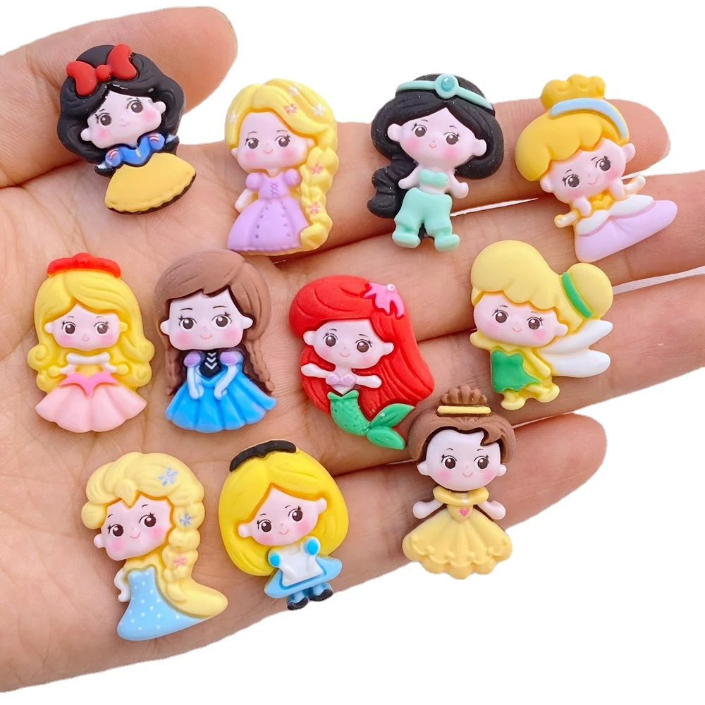 10 new cute Kawaii cartoon mermaid princess girl series resin scrapbook Diy jewelry hairpin accessories decoration process resin hairpin accessories,resin jewelry accessories