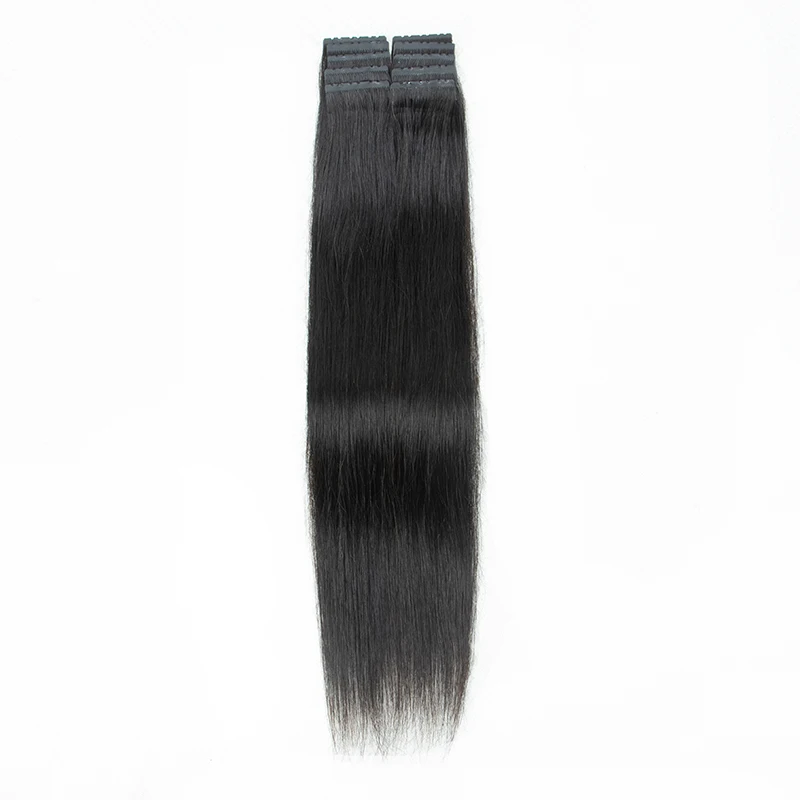 Inject PU Skin Weft Hair Twin Tabs Human Hair With Holes Micro Beads Extensions Blonde 10PCS Machine Remy Invisible Weft