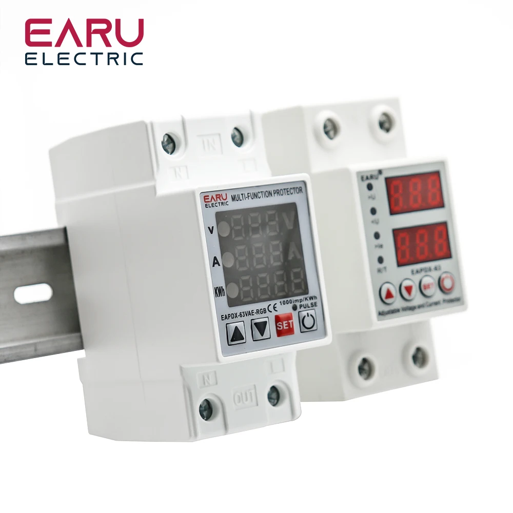 63A 80A 110V 230V Dinレールは過電圧保護デバイスプロテクター電流制限保護電圧計Kwh(80Aボトム入力) 63A 80A 110V  230V DINレール調整可能過電圧保護装置プロテクター電流制限保護電圧計Kwh(63A Bottom i 63A 80A 110V 230V din  レール調節可能な下の電圧保護デバイス ... 63A 80A 110V 230Vレール調整可能過電圧保護装置保護装置電流制限保護装置Kwh付き(63A Bottom input)
