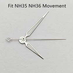 Silver Watch Hands with Green Luminous Accents (Silver)