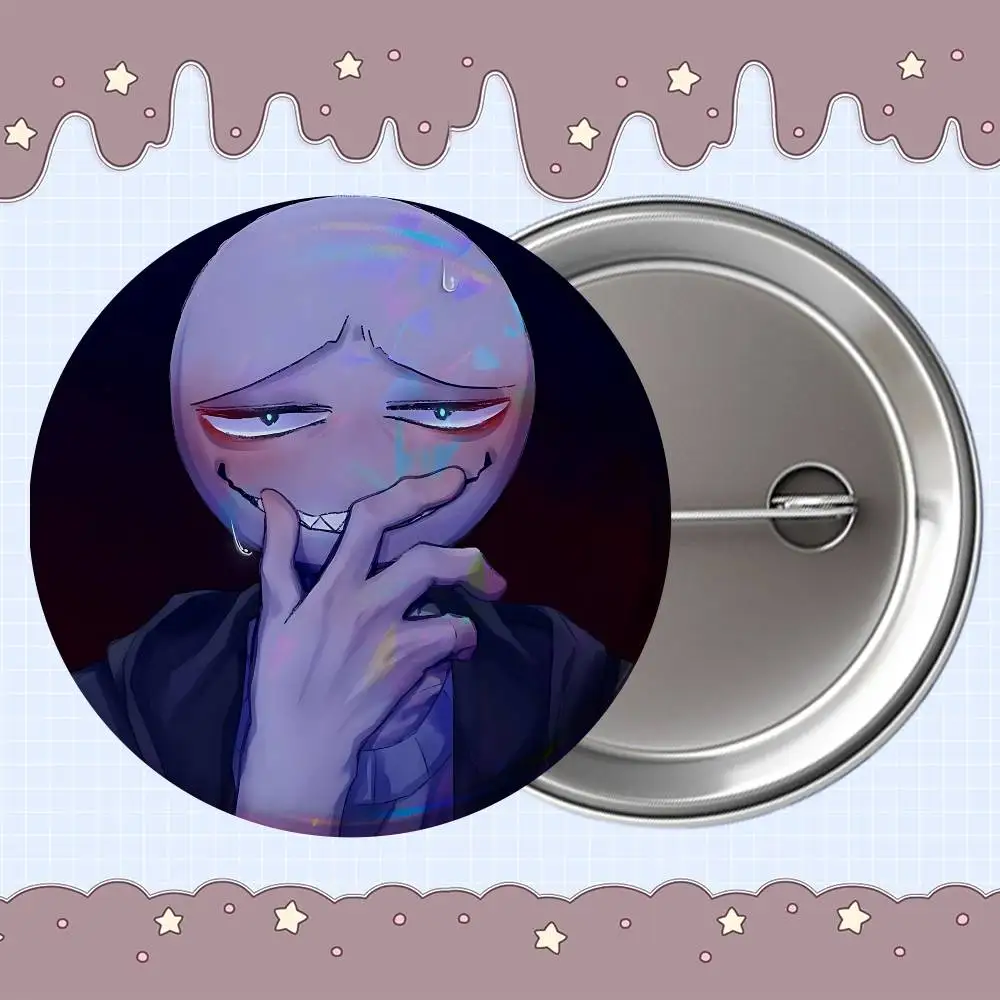 Yandere Peter 당신의 남자친구 레이저 반사 원형 배지 핀 가방 의류 장식 수집품 친구를 위한 선물