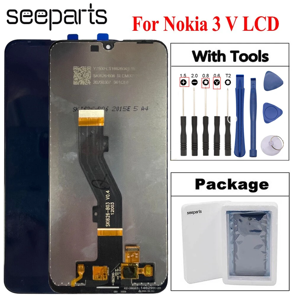 

Tested Working 6.26'' For Nokia 3 V LCD Display Touch Screen Digitizer Assembly For Nokia 3V LCD Screen