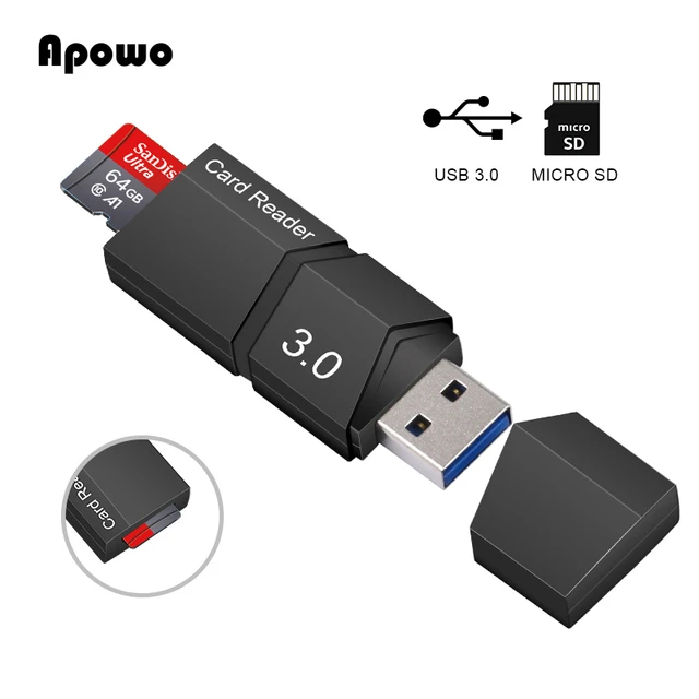 Lecteur de cartes SD et Micro SD format clé USB 3.0, USB 3.0