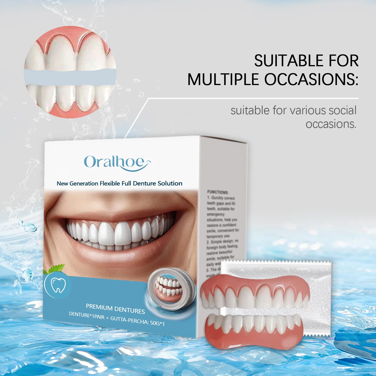 Denture Set For Daily Use - enhances daily smile aesthetics, boosts confident smiles, made of comfortable material, dentures