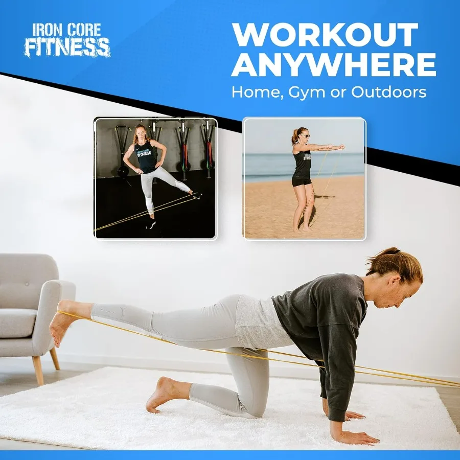 Gym Quality Long Resistance Bands Multi Pack of 5- Loved by Fitness Pros for Group Workouts in Gyms, Boxes, Studios and Bootcamp