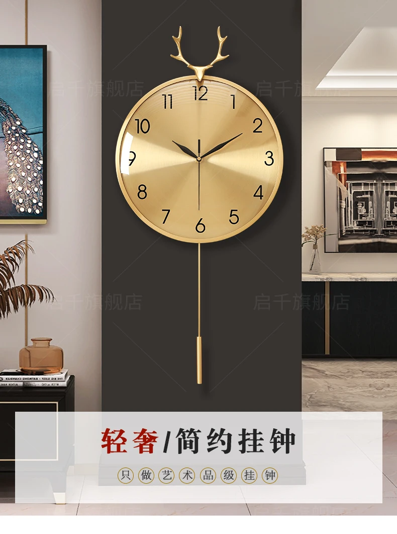 Description Picture 2 of itemSimple European Wall Clock Round Style Aesthetic Hanging Wall Clock Luxury Italy Duvar Saati Home Decoration Accessories