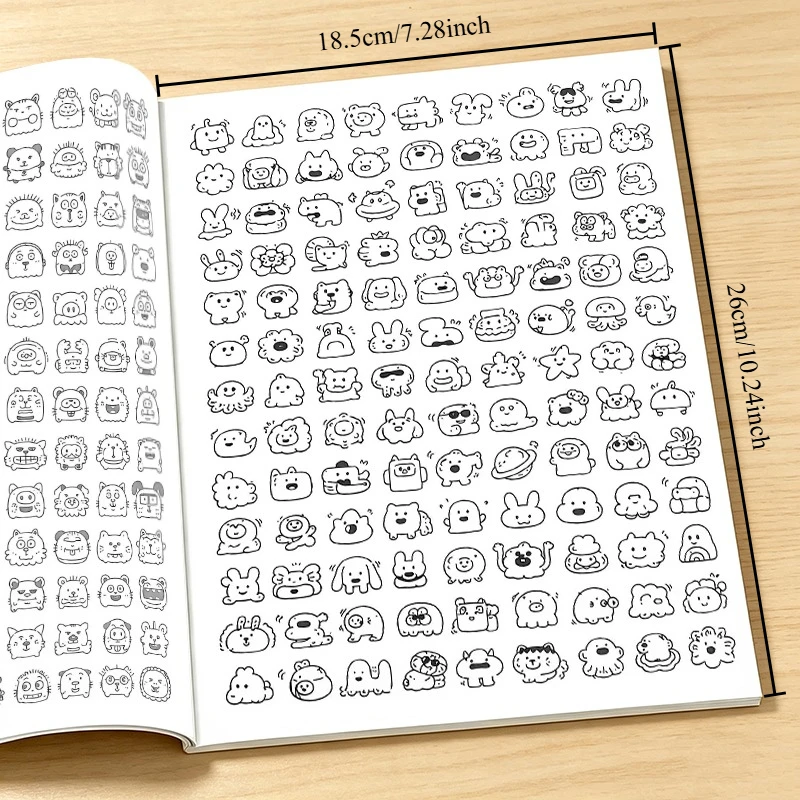 Quaderno da Disegno con 40 Pagine di Personaggi Mostri, Album da Disegno per Principianti Adulti, Libro per Esercizi di Disegno Rilassante con Linee - immagine 2