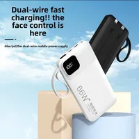 10000mAh Portable Power Bank with Built-in Cable Super