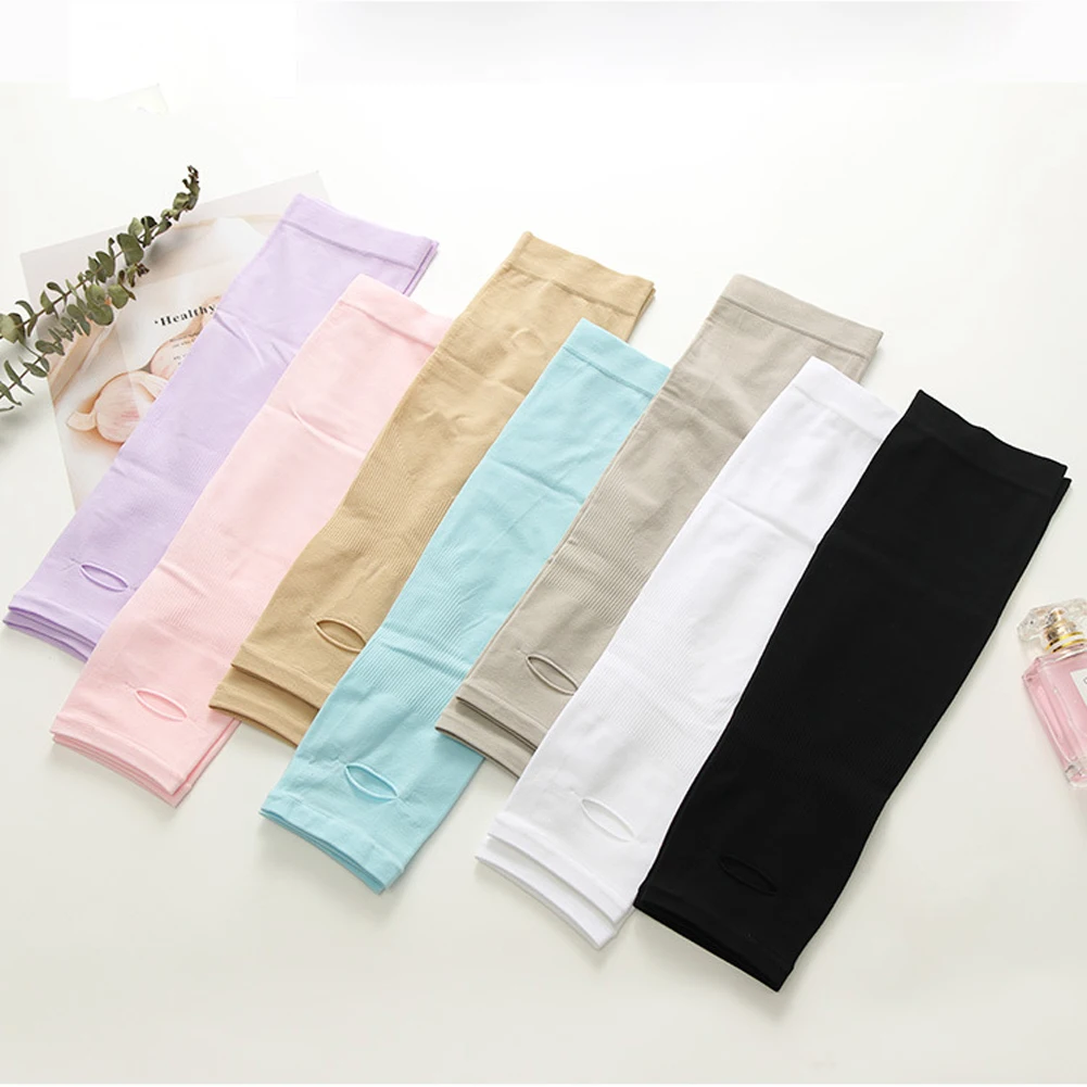 

Women Summer Sun Protection Beach Arm Sleeve Solid Sunscreen Riding Arm Shade Arm Sleeve Outdoor Cycling Driving Arm Sleeve