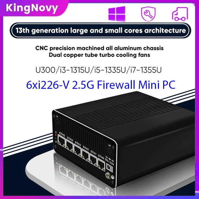 Intel 13th Gen Mini PC i7 1355U i5 1335U i3 1315U U300 2.5G Firewall Router 6x i226-V 2*NVMe 2*SATA Firewall Appliance Proxmox 1