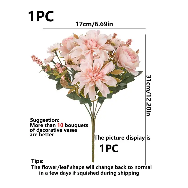 Artificial Flowers Silk Dahlia Rose daisy Valentine's Home RoomDecoration Bonsai Room Wedding Bridal Bouquet Party Diy Hot sales - Image 5