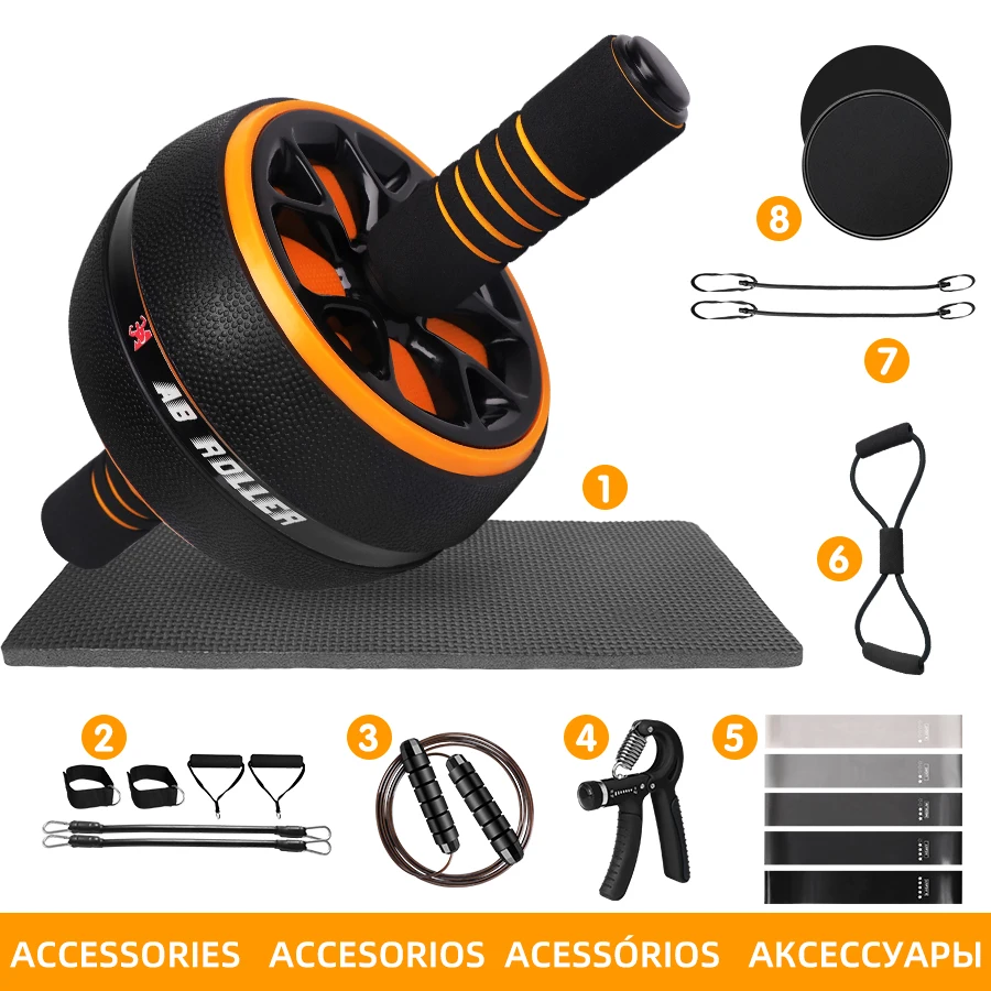 Ab Roller Wheel Strength Training Wheels Kit with Knee Mat Abdominal  Muscles Exercise Equipment for Men & Women Home Accessories