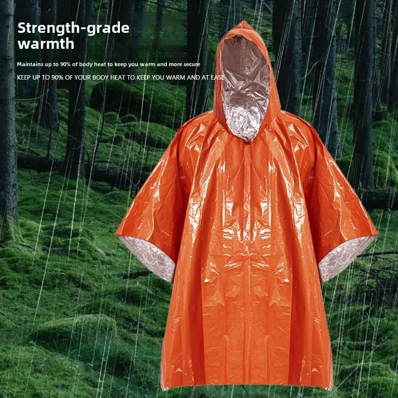 Outdoor Portable First Aid Raincoat Long Thickened Reflective Windproof Hiking Multifunctional Raincoat Rain Poncho