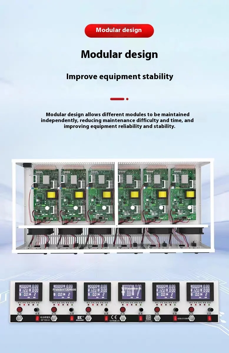 Battery tester, Lithium Ni-MH lead-acid battery capacity test/repair 6 channels