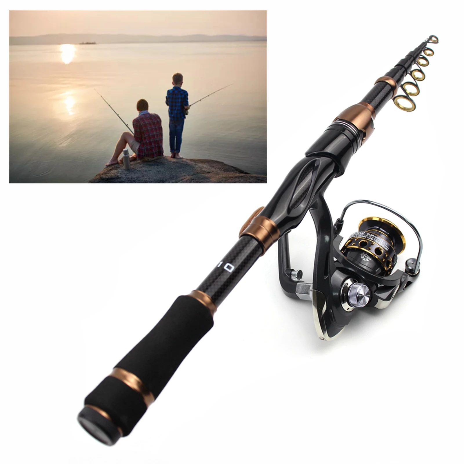 New 2.1m High Quality Rod Reel Combos Super Short Pocket Fishing Rod  Telescopic Carbon Spinning Rod Travel Fishing Tackle - Fishing Rods -  AliExpress