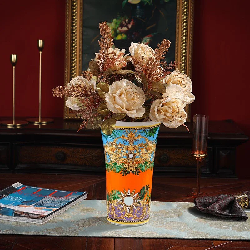 Retro Flower Pot Ceramic Vase Grass Garden Tool Stores Necessaries Special Design Royal Style Handpainted Element ceramic flower pot