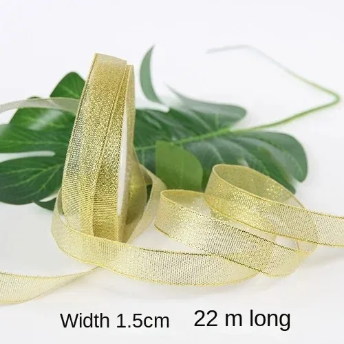 Gold and Silver Metallic Glitter Ribbon – 25-Yard Roll for DIY Crafts, Sewing, and Gift Wrapping